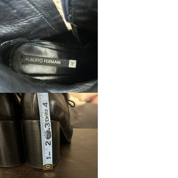 Alberto Fermani Black Leather Ankle Boots – Size 37, Lace-Up with Kiltie Detail - Picture 7 of 7